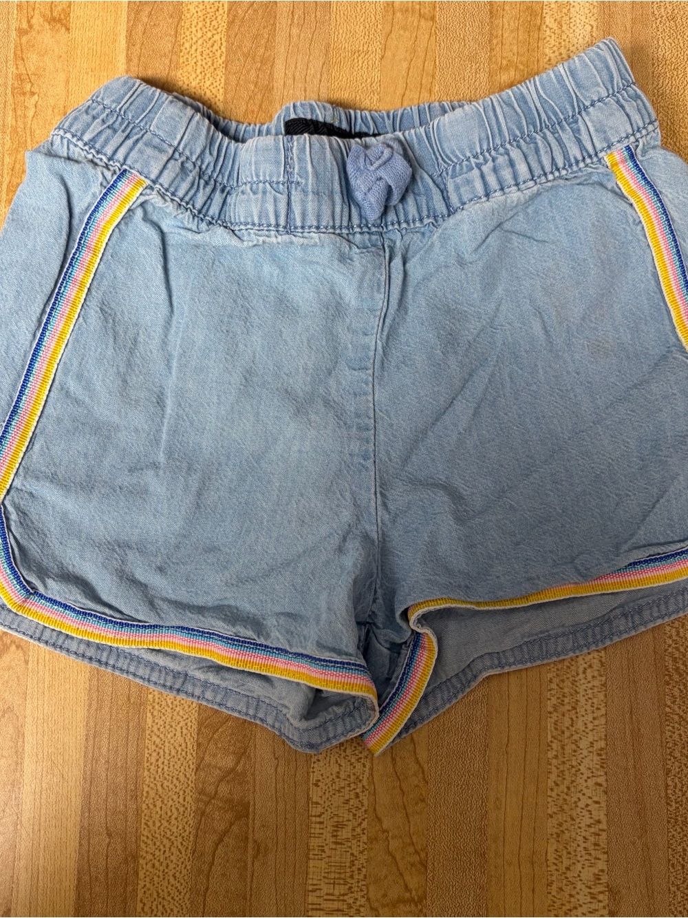 Buffalo David Bitton Light Blue Athletic Shorts with Rainbow Trim